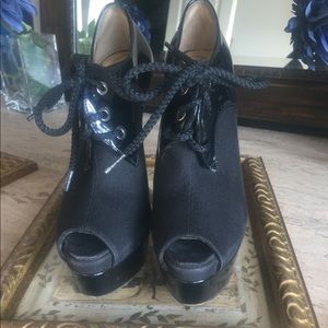 Walter Steiger Peep Toe Lace-up Platform Oxford